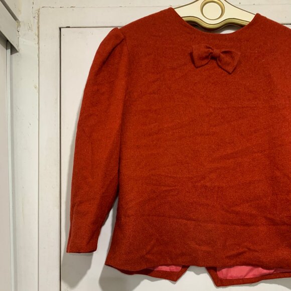 VINTAGE BUTTON BACK WOOL BLOUSES SIZE M - Picture 5 of 9